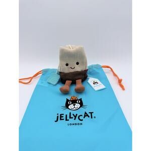 jellycat Amuseables Steepy Tea Bag Authentic NWT With Dust Bag